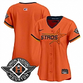 Women's Houston Astros Blank Orange 2025 City Connect Limited Stitched Jersey Dzhi,baseball caps,new era cap wholesale,wholesale hats